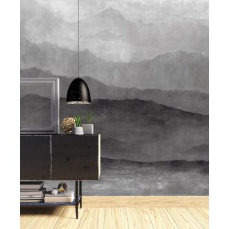   Ez már Montenegro? mert szemben ködös fekete hegyek sejlenek monokróm - fehér szürke és fekete tónus - falpanel
