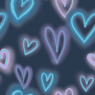   Lázadó street art románc festékszórt neon derengésben sötétkék lila rózsaszín és neonkék tónus tapéta