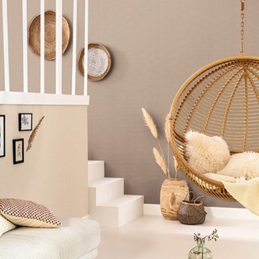 Caselio Escapade/Green life 101561904 UNI NATTE Egyszínű strukturált textil tejeskávészín tapéta