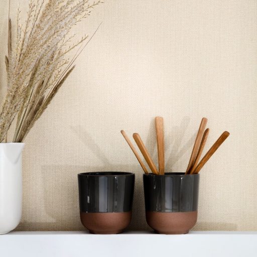 Caselio Escapade/Green Life 101570026 UNI METALLISSÉ Egyszínű strukturált textil fehér arany/bézs fémes hatás tapéta