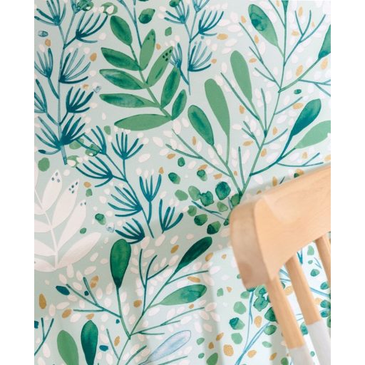 Caselio Green Life 101697672 JOY Natur botanikus levélágak levelek vízzöld kék zöld arany tapéta