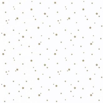  Girl Power 100802222  Gyerekszobai natur csillogó arany csillagok krémfehér alapon tapéta