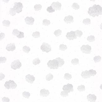  Caselio Girl Power 100859910  Gyerekszobai natur felhők fehér ezüst tapéta