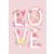 Girl Power 100994220  Gyerekszobai LOVE felirat virágokkal rózsaszín fehér szines falpanel