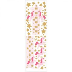  Gyerekszobai natur egyszarvúak csillagok fehér rózsaszín pink arany öntapadós falmatrica
