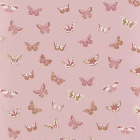 Gyerekszobai natur pillangók rózsaszín pink konyakszín meleg fehér dekoranyag