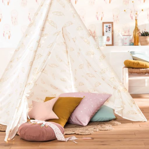 Caselio Girl Power 100944121 Gyerekszobai natur kis csillagok rózsaszín krémfehér dekoranyag