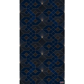   Komar Heritage Edition 1, HX3-009 Coquilles Nuit "Éjkék Kagyló" geomerikus minta digitális nyomat