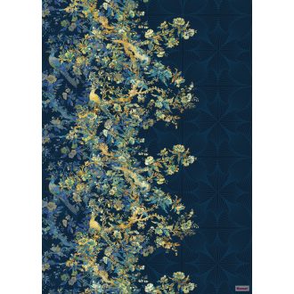   Komar Heritage Edition 1, HX4-025 Nocturne geometrikus alapon virágfolyam (girland) digitális nyomat