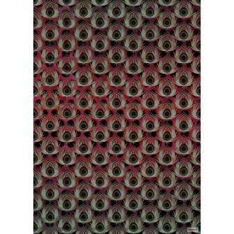   Komar Heritage Edition 1, HX4-033 Paon Rouge pávatoll - pávaszem díszítőminta digitális nyomat