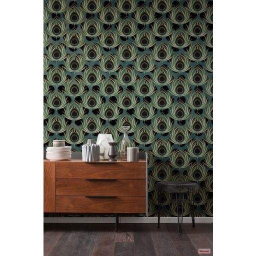 Komar Heritage Edition 1, HX4-034 Paon Vert pávatoll - pávaszem díszítőminta digitális nyomat