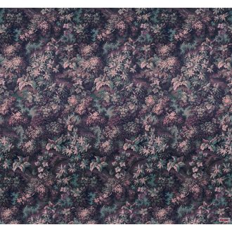   Komar Heritage Edition 1, HX6-006 Botanique Aubergine sűrű levélmintázat digitális nyomat