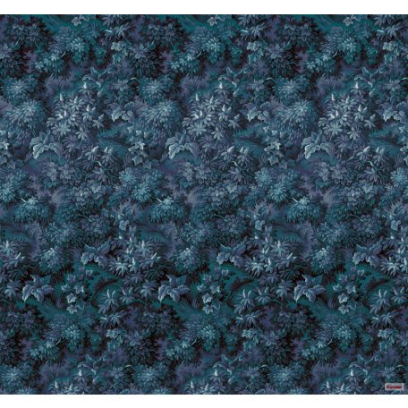 Komar Heritage Edition 1, HX6-007  Botanique Blue sűrű levélmintázat digitális nyomat