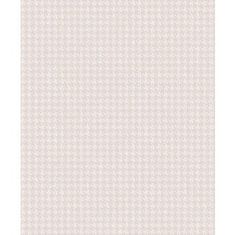   Bonyolult textilmotívum - köznyelvben csirkelábnyom minta krémfehér és pezsgőszín tónus fimom mintafény tapéta