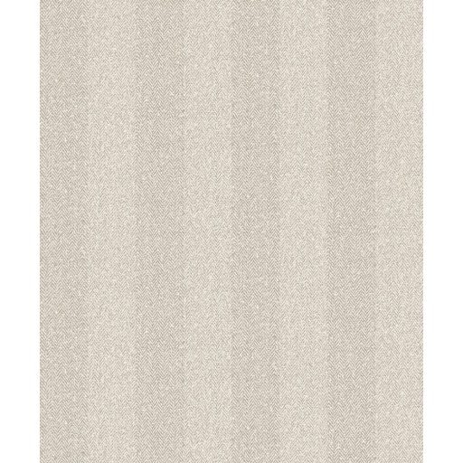 Csíkos durva szövetre emlékeztető apró cikk-cakk minta bézs szürkésbézs és homokszín tónus fémes részletek tapéta