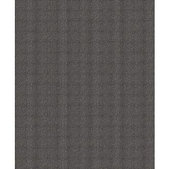   Csíkos durva szövetre emlékeztető apró cikk-cakk minta sötétszürke/antracit és sötétbarna tónus fémes részletek tapéta