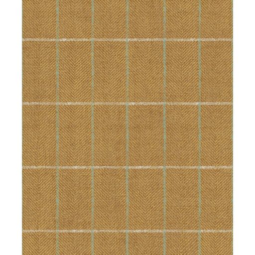 Halszálkás textilmotívum téglalapokba rendezve aranybarna ezüstszürke és zöld tónus fémes részletek tapéta