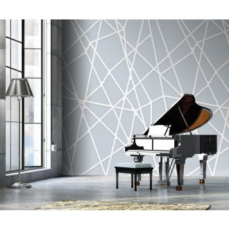   Behang Expresse Timeless INK7150 MIKADO BLEU Grafikus design kék szürkéskék fehér falpanel