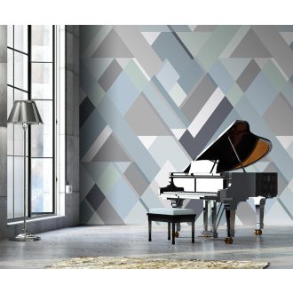   Behang Expresse Timeless INK7156 DOMINOS Geometrikus design kék zöld fehér szürke falpanel