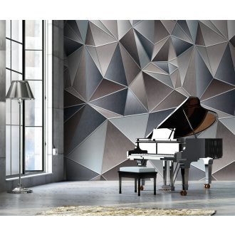   Behang Expresse Timeless INK7158 BILBAO NIGHT Geometrikus 3D Térhatású síkidomok fehér szürke sötétszürke antracit szürkéslila falpanel