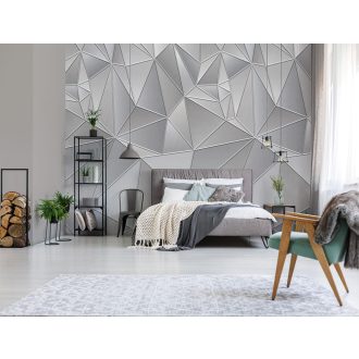   Behang Expresse Timeless INK7158 BILBAO NOON Geometrikus 3D Térhatású síkidomok szürke bézs szürkésbézs fehér falpanel