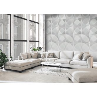   Behang Expresse Timeless INK7168 CIRCLE LIGHT Geometrikus grafikus 3D Óriáskörök szürke vízzóld fehér szürkéslila falpanel