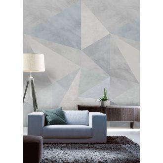   Behang Expresse Timeless INK7172 LOFT ICE Geometrikus Térbeli háromszögek 3D kék és szürke árnyalatok fjord zöld falpanel