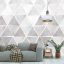 Behang Expresse Timeless INK7177 TRIA NEUTRAL Geometrikus Háromszögek halmaza szürke szürkéslila fehér vízkék vízzöld falpanel