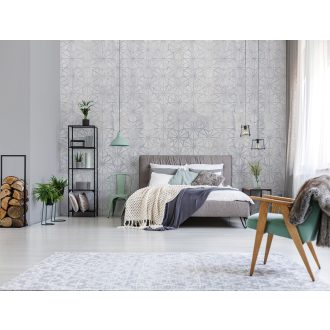   Behang Expresse Timeless INK7179 URBAN WALL Geometrikus 3D Síkidomok térhatású hálózata szürke és szürkéslila árnyalatok falpanel