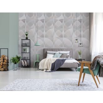   Behang Expresse Timeless INK7182 CYCLE Geometrikus grafikus 3D Körívek körök ellipszisek szürke árnyalatok fehér falpanel