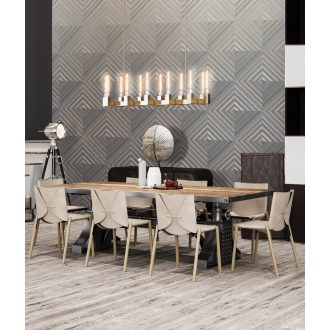   Behang Expresse Timeless INK7185 BLOCKS Geometrikus Ultra 3D Koncentrikus rombuszok szürke szürkéskék nomokszín bézs falpanel