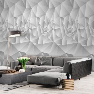   Behang Expresse Timeless INK7188 GRADIENTS Geometrikus Ultra 3 D Átmenet a síkidomokból térbeli elemekké szürke árnyalatok fehér falpanel