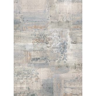   Behang Expresse Esbjerg INK7501 LE MARAIS Patchwork levélminta fehér kék szürke szines falpanel