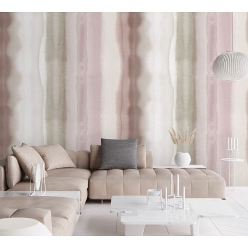 Behang Expresse Esbjerg INK7502 FONTAINEBLEAU Akvarell csíkos minta bézs lila barna szines falpanel