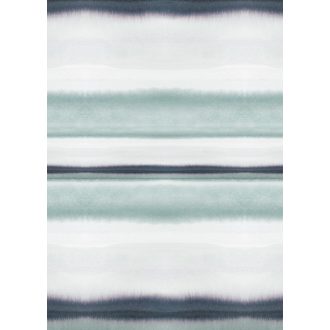   Behang Expresse Esbjerg INK7504 LONG ISLAND Akvarell színátmenetes csíkos design fehér vízzöld kék szürke falpanel
