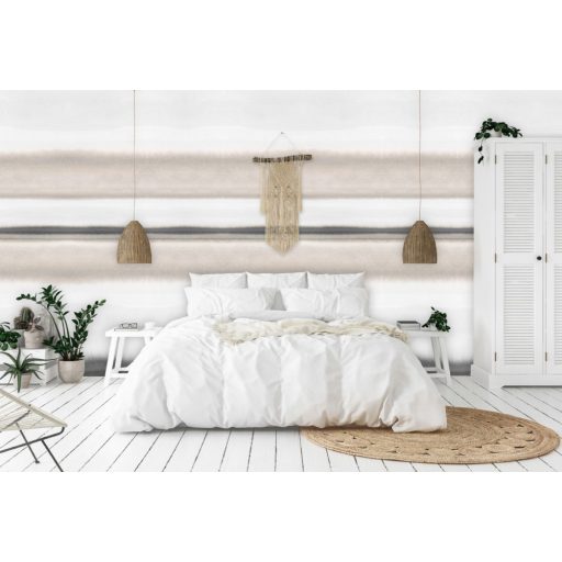 Behang Expresse Esbjerg INK7505 LONG ISLAND Akvarell színátmenetes csíkos design krémfehér bézs szürkésbézs antracit falpanel