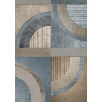   Behang Expresse Esbjerg INK7510 JONEN Nagyformátumú geometrikus minta bézs barna szürke zöldes és kékes szürke falpanel