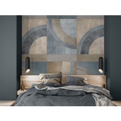   Behang Expresse Esbjerg INK7510 JONEN Nagyformátumú geometrikus minta bézs barna szürke zöldes és kékes szürke falpanel