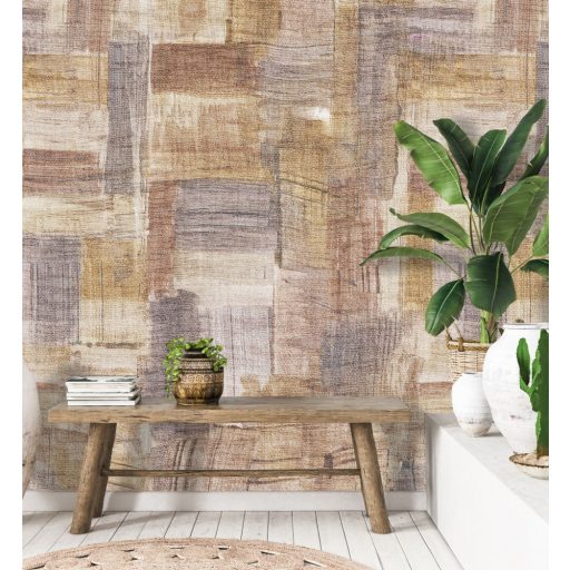 Behang Expresse Esbjerg INK7521 ABBEY ROAD Modern Patchwork minta törtfehér kék szürkéskék okkersárga vörös digitális panel