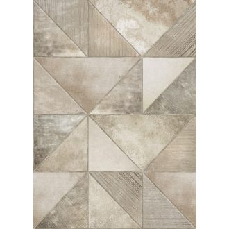   Behang Expresse Esbjerg INK7526 ESBJERG Geometrikus fémes hatású minta krém bézs szürkésbézs barna falpanel