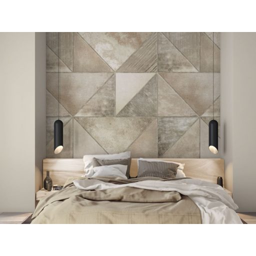 Behang Expresse Esbjerg INK7526 ESBJERG Geometrikus fémes hatású minta krém bézs szürkésbézs barna falpanel