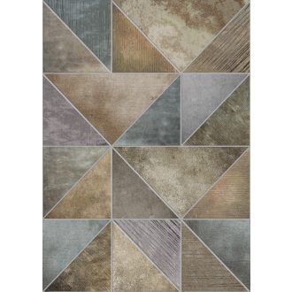   Behang Expresse Esbjerg INK7528 ESBJERG Geometrikus fémes hatású minta szürke barna szürkészöld rézszín falpanel