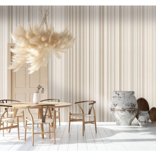 Behang Expresse Esbjerg INK7538 BYRKNES Akvarell csíkos minta krém bézs barna falpanel