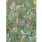 Behang Expresse Floral Utopia INK7557 TROPICAL WINTER "tél" a trópusokon életkép Art Deco háttéren zöld sötétzöld menta sárga terra falpanel