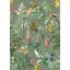 Behang Expresse Floral Utopia INK7557 TROPICAL WINTER "tél" a trópusokon életkép Art Deco háttéren zöld sötétzöld menta sárga terra falpanel