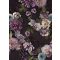 Behang Expresse Floral Utopia INK7565  MAUVE AFTERNOON Natur virágos felnagyított virágok-rózsák barna zöld világoskék rózsaszín mályva falpanel
