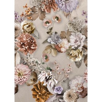   Behang Expresse Floral Utopia INK7567 AUTUMN AFTERNOON Natur őszi virágvarázs bézs barna szürke parfűm rosé szürkésbarna lila falpanel