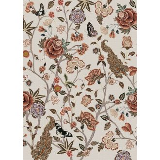   Behang Expresse Floral Utopia INK7568 POMEGRANATE SAND Organikus gránátalma virágzás bézs barna szürke fekete terra lila falpanel