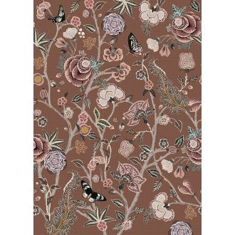   Behang Expresse Floral Utopia INK7569 POMEGRANATE BUTTERSCOTCH Organikus gránátalma virágzás tejkaramella kék zöld lila szines falpanel