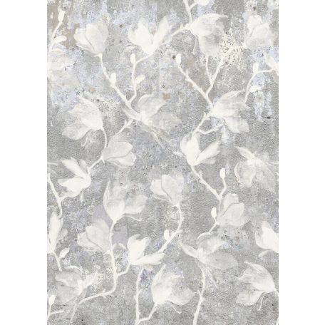 Behang Expresse Floral Utopia INK7574 MAGNOLIA WALLS Natur magnólia betonfalon futtatva szürke lila szürkéslila fehér falpanel